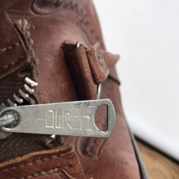 Vintage 60s Artisan Hand Tooled Carved Leather Rose & Indian Shoulder Bag Mexico - Picture 10 of 10